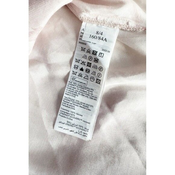 Allsaints Woman's Sz 4 Stella Ume Light Pink Watercolor Button Blouse - Picture 6 of 9